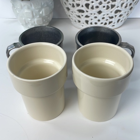 Wilton Armetale Plough Tavern Tankard RWP Metal & Ceramic Mugs Set 2 - Picture 3 of 8